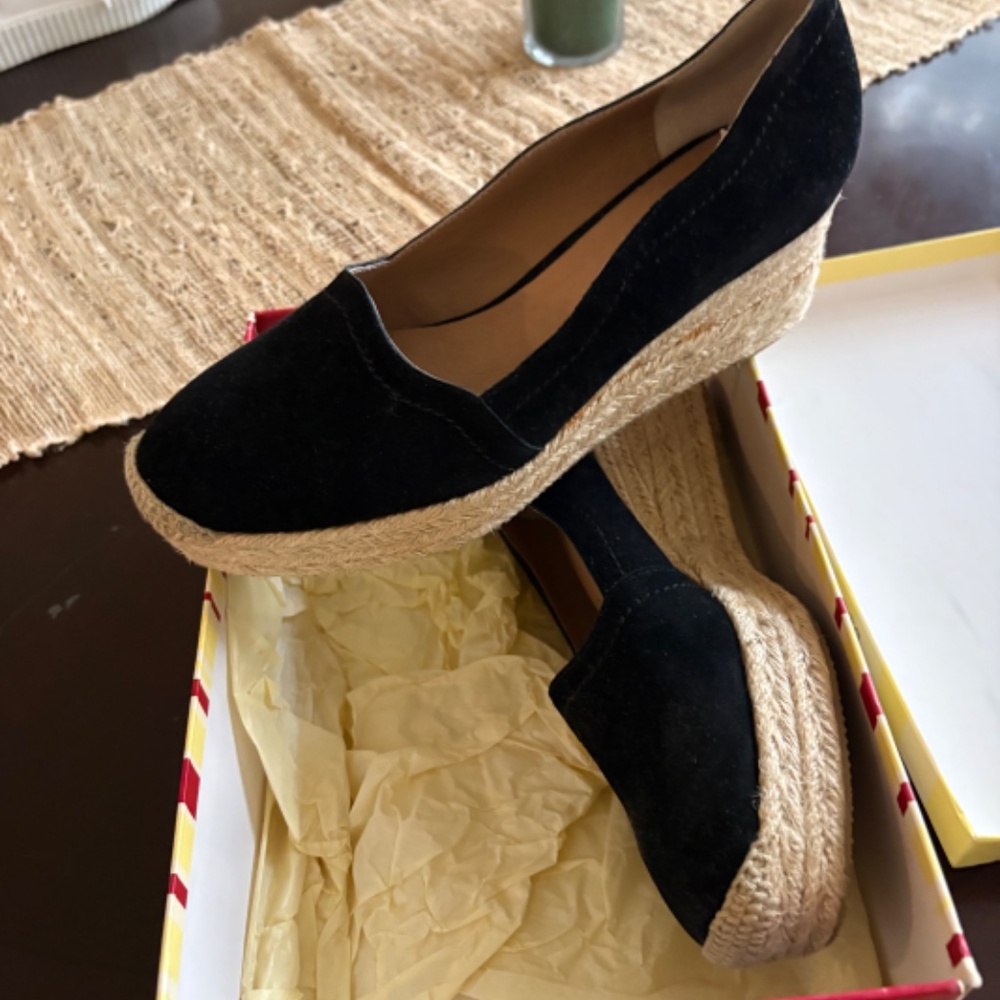 Bettye Muller concept heeled black suede espadrille